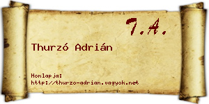 Thurzó Adrián névjegykártya
